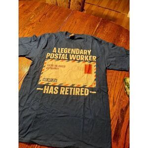 New Medium Retired Post Office Worker Postal Carrier Cotton Tee T-Shirt Top NWT